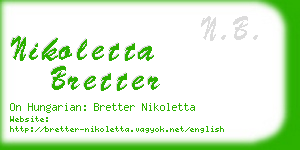 nikoletta bretter business card